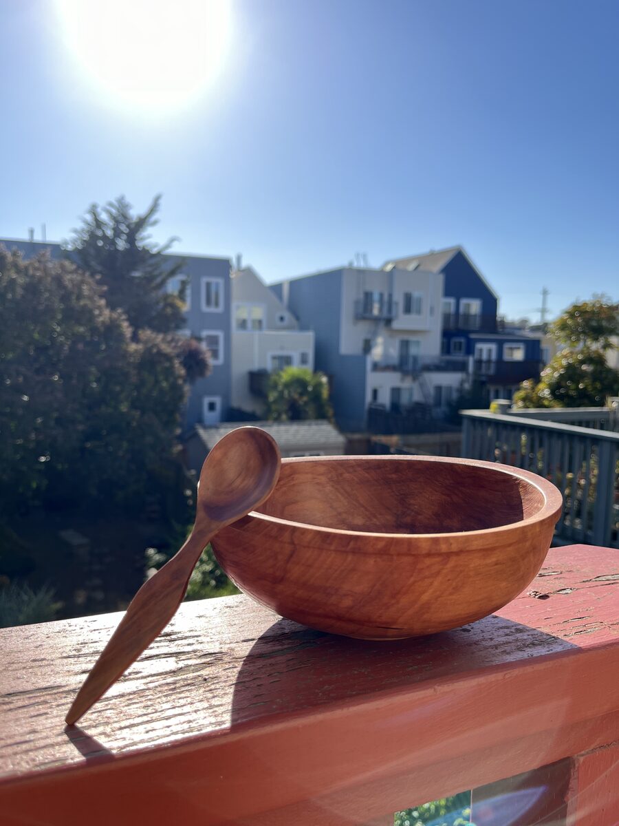 Carved bowl and spoon